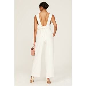 Club Monaco Women's Tie Back Jumpsuit Wide-Leg Sleeveless White Size 0